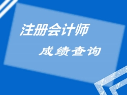 注冊會計師成績查詢時間