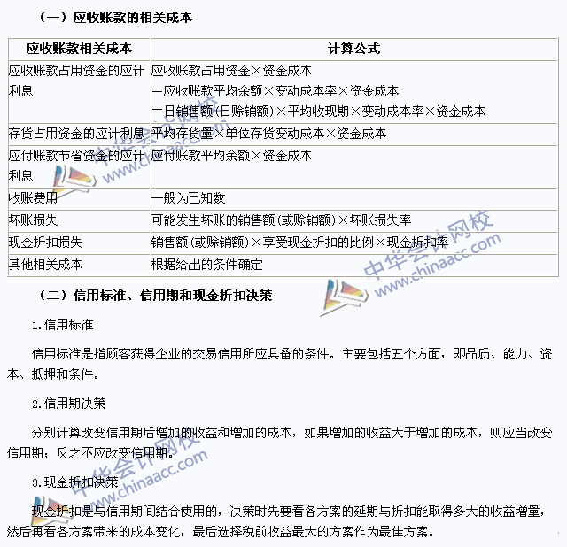 2015注會《財務(wù)成本管理》高頻考點：應(yīng)收賬款管理