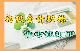 河南駐馬店2016年初級會計職稱考試準(zhǔn)考證打印時間