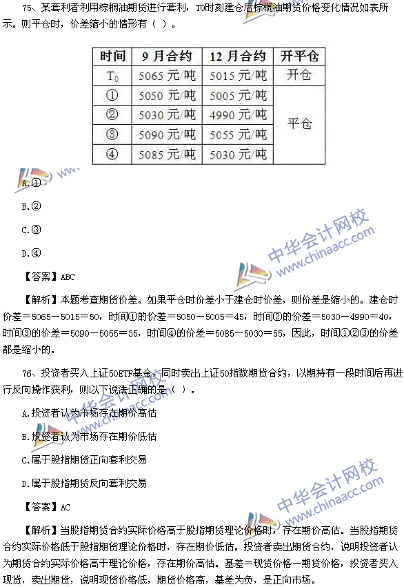 期貨從業(yè)資格考試《期貨基礎(chǔ)知識》樣卷多選題