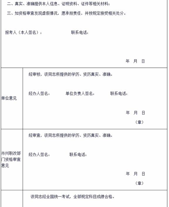 考試登記表