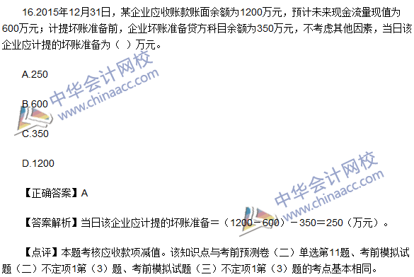 2016初級職稱《初級會計實(shí)務(wù)》試題及答案解析