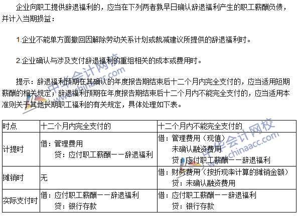 2016年注會《會計》高頻考點：辭退福利的確認與計量