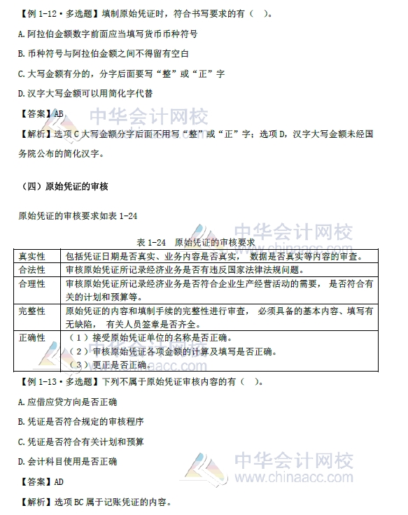 2018年初級(jí)會(huì)計(jì)實(shí)務(wù)改革第一章內(nèi)容 會(huì)計(jì)憑證