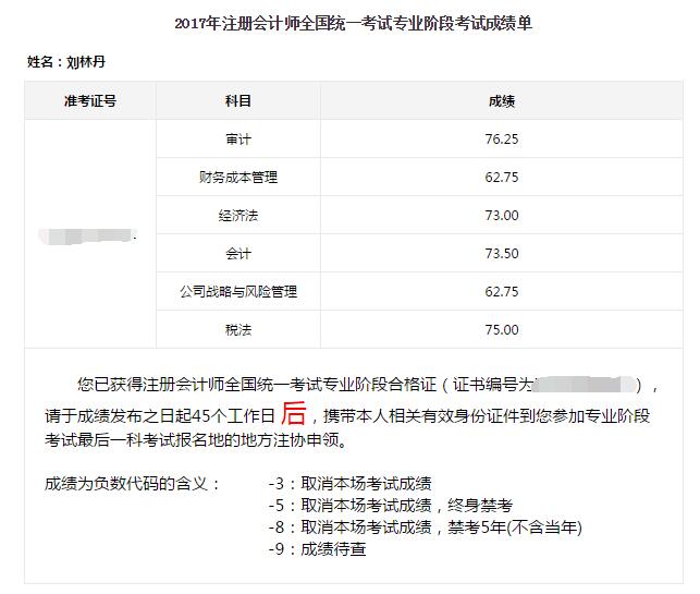 2017年注冊會計師考試全科通過學員光榮榜