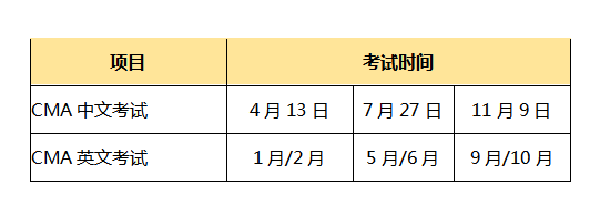 cma考試時(shí)間