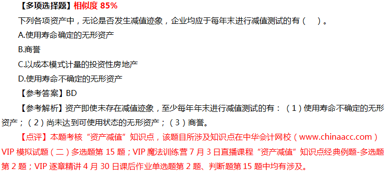 VIP簽約特訓計劃《中級會計實務》考試情況分析