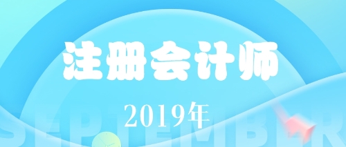 注冊會計師2019年