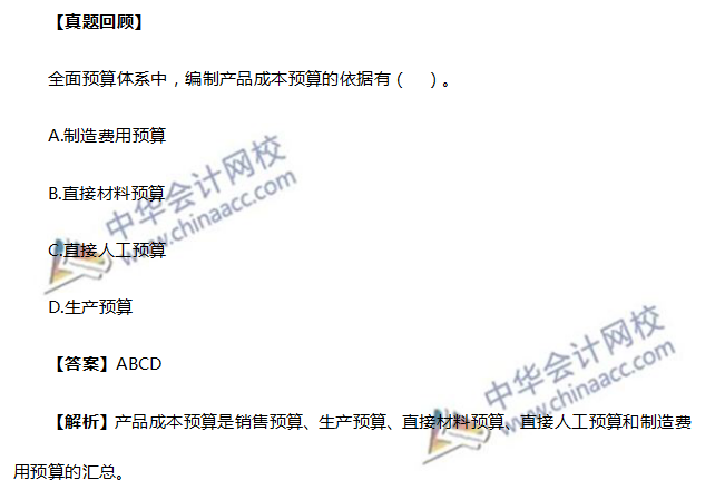 達(dá)江考前講過產(chǎn)品成本預(yù)算的考點(diǎn)！