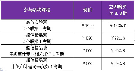 2019中級審計師12.12優(yōu)惠