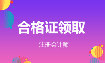 江蘇2019注冊會計師合格證領(lǐng)取