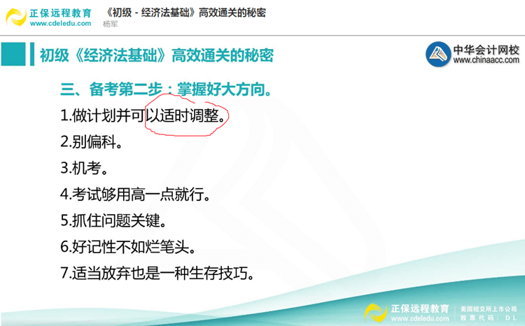 楊軍老師三步法教你順利通過初級職稱《經(jīng)濟(jì)法基礎(chǔ)》