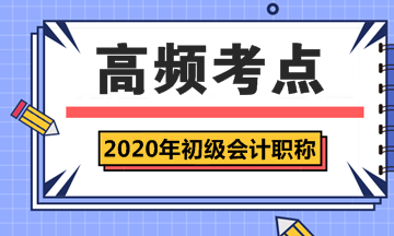 2020年初級會計考試《初級會計實務(wù)》第一章會計概述高頻考點