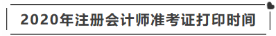 注冊會計師準考證打印時間