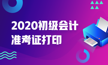 2020年初級會計準考證打印