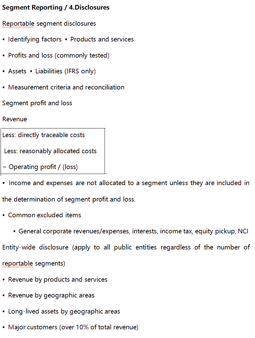 AICPA知識點(diǎn)：Segment Reporting—Disclosures