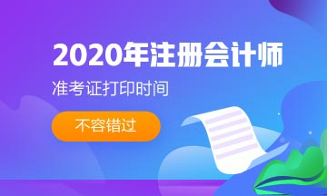 浙江2020年注冊會計師準(zhǔn)考證打印時間來嘍！