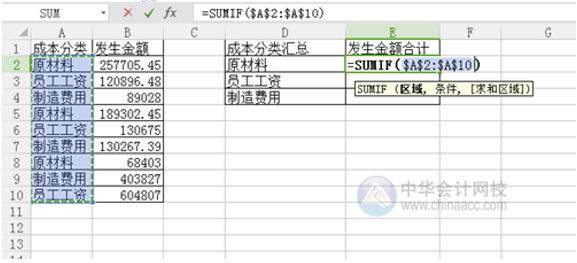 如何使用SUMIF函數(shù)進行分類匯總？