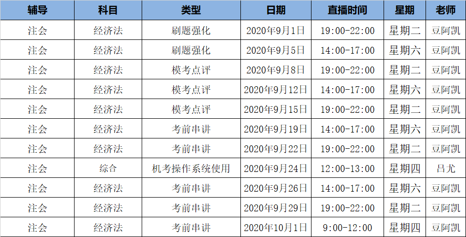 2020注會(huì)《經(jīng)濟(jì)法》C位奪冠課表來(lái)了！