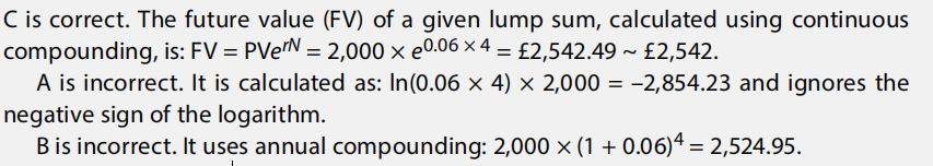 quantity exercise: An opportunity cost 