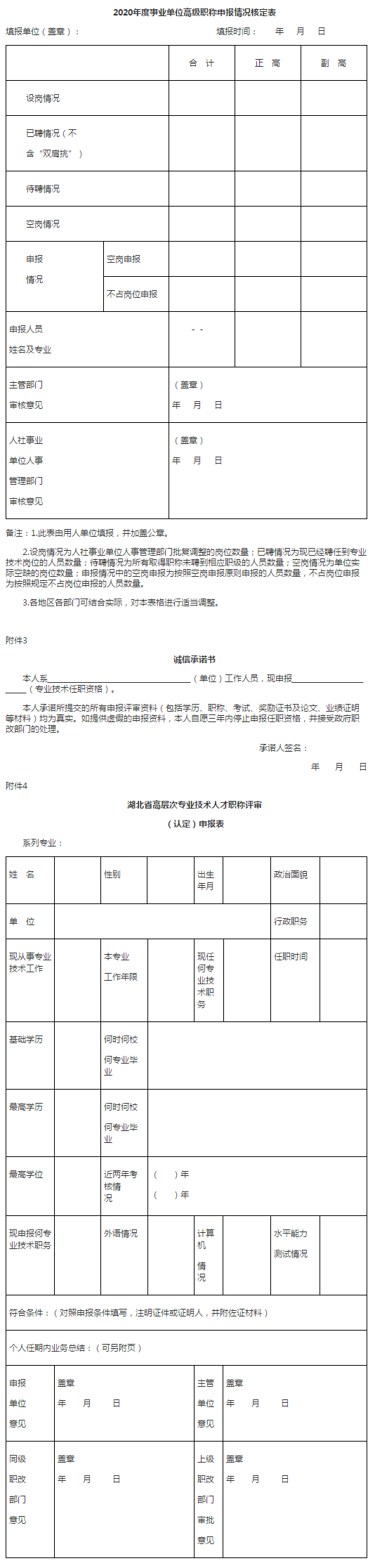 湖北2020年正高級、高級會計(jì)師評審申報(bào)材料的通知