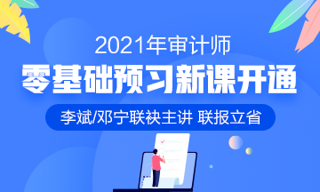 2021年審計(jì)師零基礎(chǔ)預(yù)習(xí)班開課