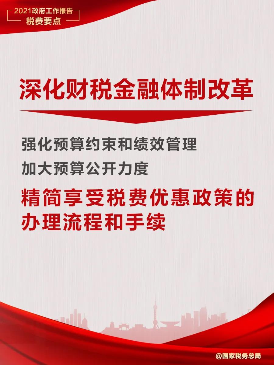 @納稅人繳費人：政府工作報告中的這些稅費好消息請查收！