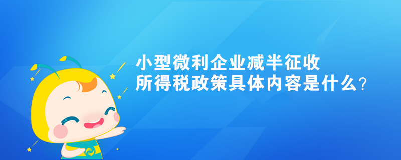 小型微利企業(yè)減半征收所得稅政策具體內(nèi)容是什么？