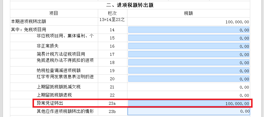 新增值稅報(bào)表啟用后，異常增值稅扣稅憑證轉(zhuǎn)出申報(bào)怎么做？