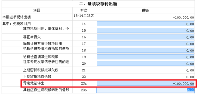 新增值稅報(bào)表啟用后，異常增值稅扣稅憑證轉(zhuǎn)出申報(bào)怎么做？