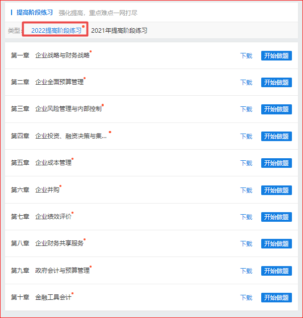 做題啦！2022年高會提高階段練習題庫已全部開通！