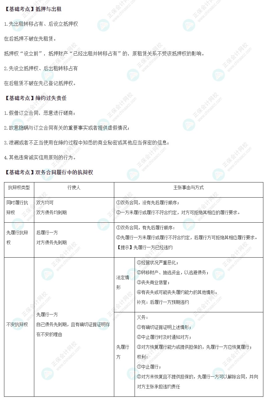 2022注會經(jīng)濟法基礎(chǔ)階段必背考點