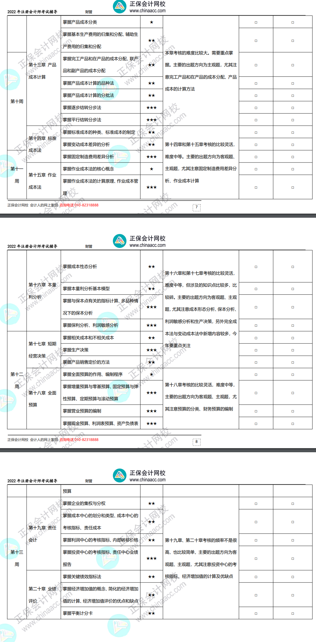 2022年注冊會(huì)計(jì)師《財(cái)務(wù)成本管理》基礎(chǔ)階段學(xué)習(xí)計(jì)劃表！