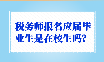 稅務師報名應屆畢業(yè)生是在校生嗎？