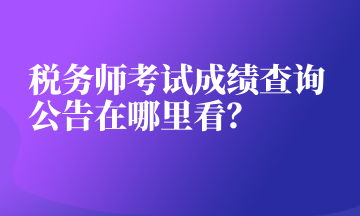 稅務(wù)師考試成績查詢 公告在哪里看？