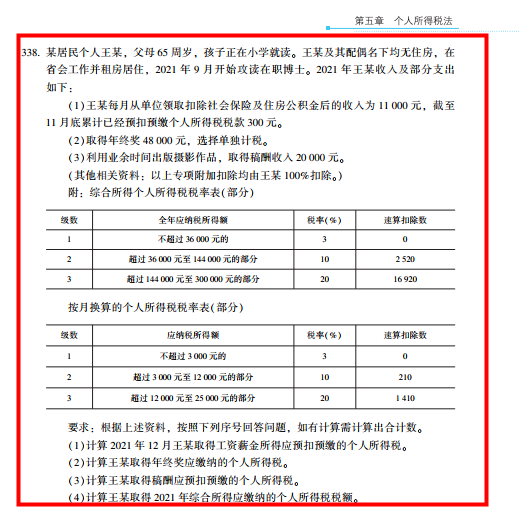 2022年注會(huì)《稅法》第二批試題及參考答案計(jì)算題(回憶版)