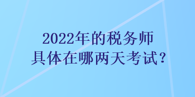 2022年的稅務(wù)師具體在哪兩天考試？