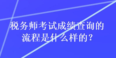 稅務(wù)師考試成績(jī)查詢的流程是什么樣的？