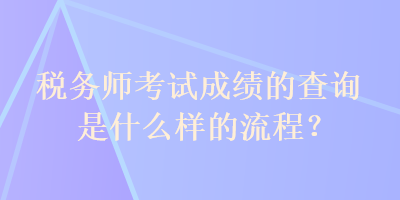 稅務(wù)師考試成績的查詢是什么樣的流程？