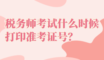 稅務(wù)師考試什么時候打印準考證號？