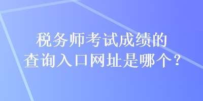 稅務(wù)師考試成績的查詢?nèi)肟诰W(wǎng)址是哪個？