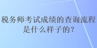 稅務(wù)師考試成績的查詢流程是什么樣子的？