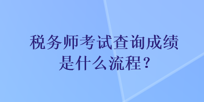 稅務(wù)師考試查詢成績(jī)是什么流程？