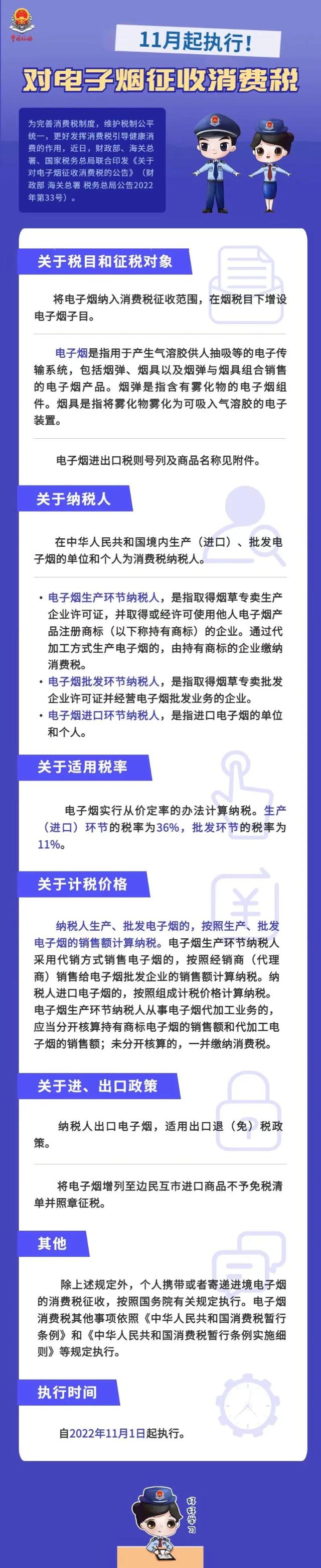 11月起執(zhí)行！對電子煙征收消費稅