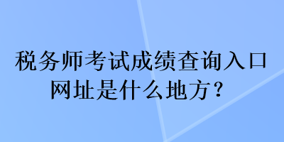 稅務(wù)師考試成績(jī)查詢(xún)?nèi)肟诰W(wǎng)址是什么地方？