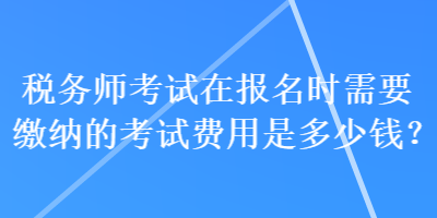 稅務(wù)師考試在報(bào)名時(shí)需要繳納的考試費(fèi)用是多少錢？