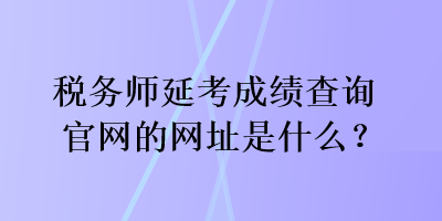 稅務(wù)師延考成績查詢官網(wǎng)的網(wǎng)址是什么？