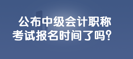 公布中級(jí)會(huì)計(jì)職稱考試報(bào)名時(shí)間了嗎？