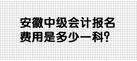 安徽中級(jí)會(huì)計(jì)報(bào)名費(fèi)用是多少一科？