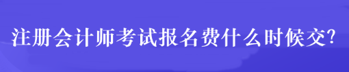 注冊會計(jì)師考試報(bào)名費(fèi)什么時(shí)候交？